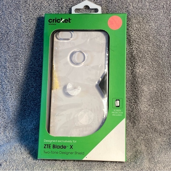 Cricket ZTE‎ Blade X Two Tone Designer Shield Screen Protector Included - Picture 1 of 7